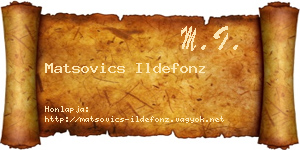 Matsovics Ildefonz névjegykártya